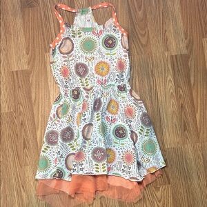Vibrant Patterned Kids Dress with Orange Accents
